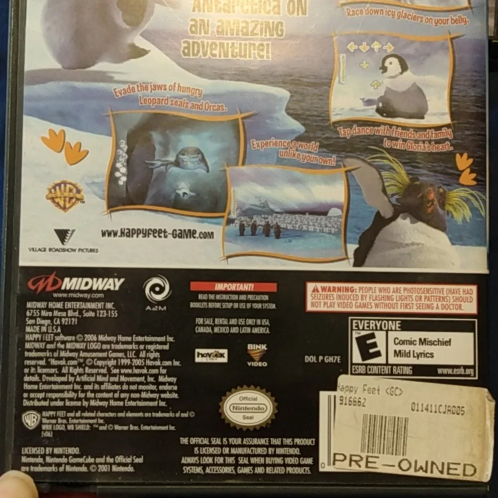Nintendo‎ GameCube Happy Feet Game/ Tested